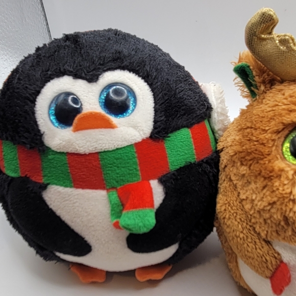 TY Lot Beanie Ballz Icicles and Mistletoe Chunkie Babies Plush Stuffed Animals - Picture 3 of 5